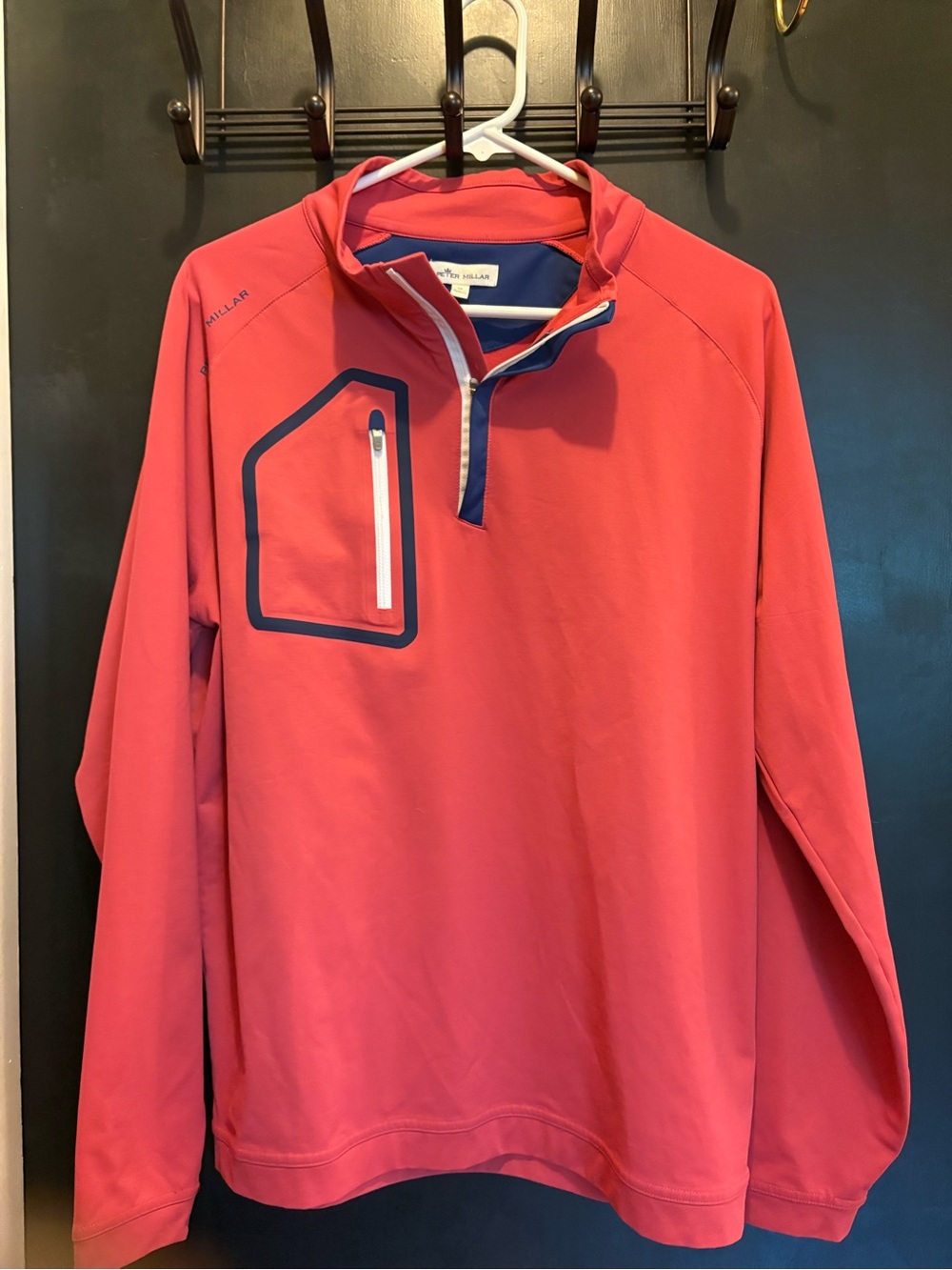Peter Millar Crown Forge Performance Quarter Zip Men’s Medium Cinnabar Red